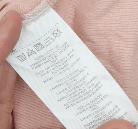 French Connection Womens Pink Cotton T-Shirt Size S Casual
