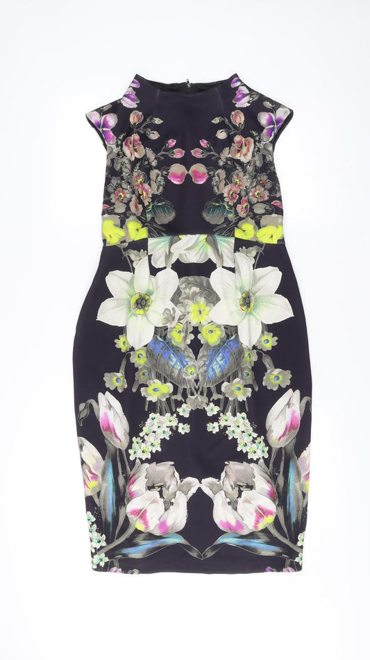 Additional front view of ASOS Maternity women’s multicoloured floral sheath dress, size UK 10