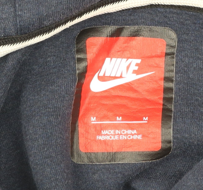Mens UK Size M Nike Blue Full Zip Hoodie