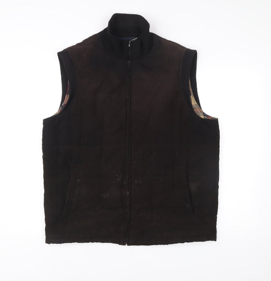 Bosideng Mens Brown Cotton Waistcoat Bodywarmer Jacket L