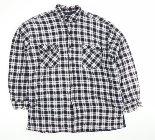 Essential Men’s Blue Check Flannel Jacket 2XL Button Down Lined