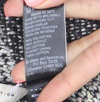 Marks and Spencer Womens Grey Bouclé Blazer Jacket Size 12