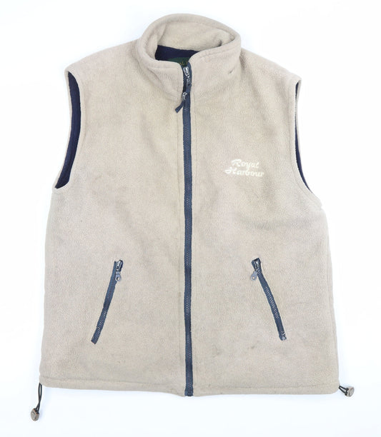 Royal Harbour Men’s Beige Fleece Waistcoat Bodywarmer Size S