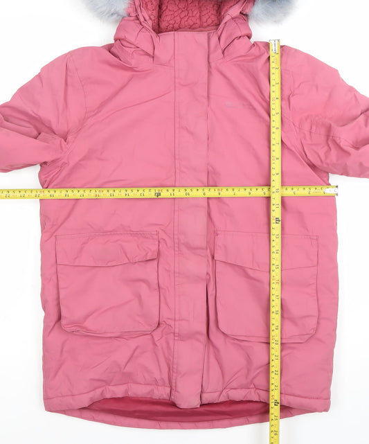 Mountain Warehouse Girls Pink Parka Coat 13 Years Waterproof Winter Hooded