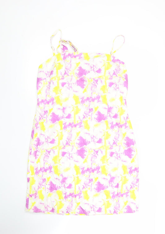 Glamorous Womens Multicoloured Tie Dye Slip Dress Size 14 Summer Casual