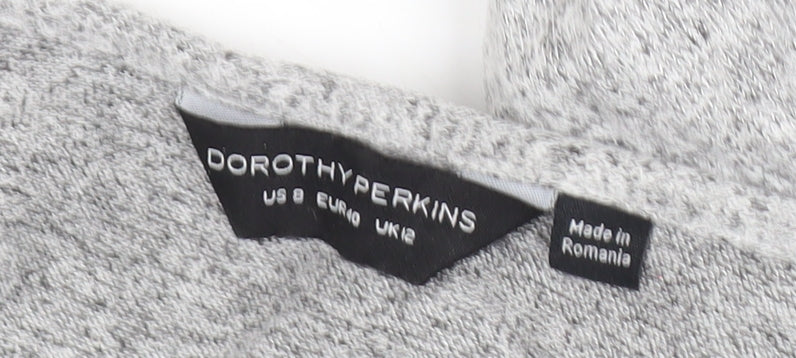 Dorothy Perkins Women’s Grey V-Neck A-Line Jersey Dress UK 12