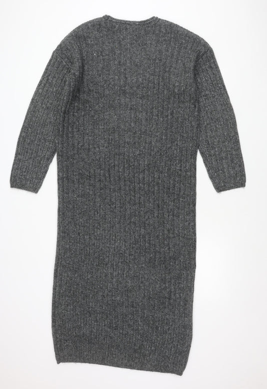 ASOS Design Women’s Grey V-Neck Pullover Jumper Size S UK 8-10