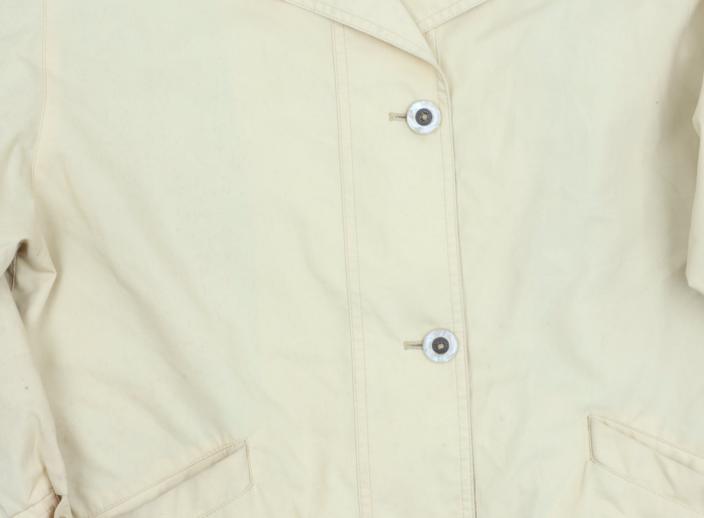 Dannimac Womens Beige Rain Jacket Coat M Mid Length Button Up