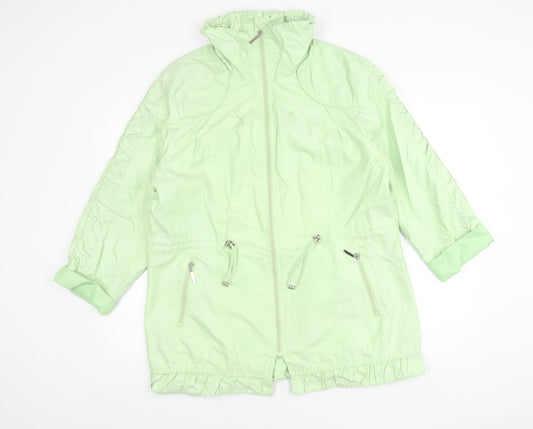 TAGG Womens Green Mid-Length Windbreaker Jacket Size 4