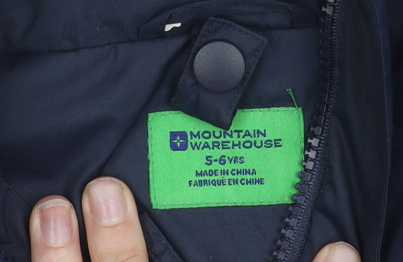 Mountain Warehouse Boys Blue 5-6Y Hooded Waterproof Rain Coat Jacket