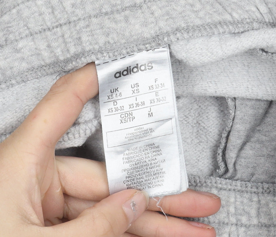 Brand and care label for Adidas Women Grey XS Jogger Sweatpants Gym Training Trousers