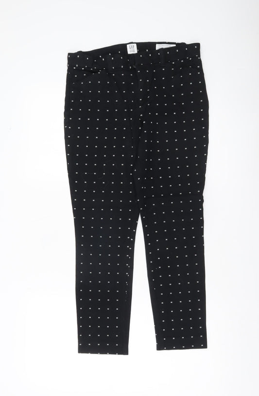 Gap Womens Black Size 6 Skinny Ankle Trousers Geometric Cotton