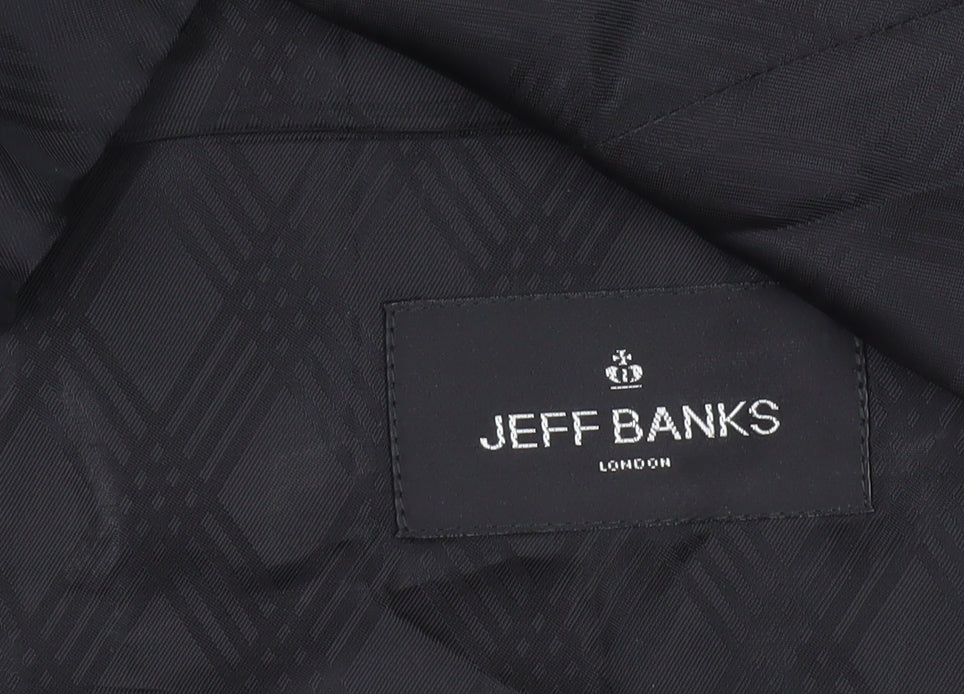 Jeff Banks Men’s Grey 40 Chest Wool Waistcoat Regular Fit
