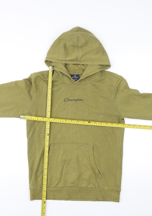 Champion Boys Green Pullover Hoodie 11-12 Yrs Regular Fit Logo Sportswear