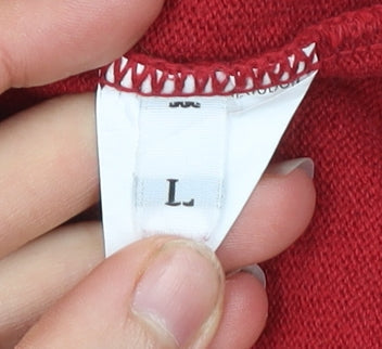 GANT Men’s Red V-Neck Knit Jumper Size L Cotton Casual Workwear