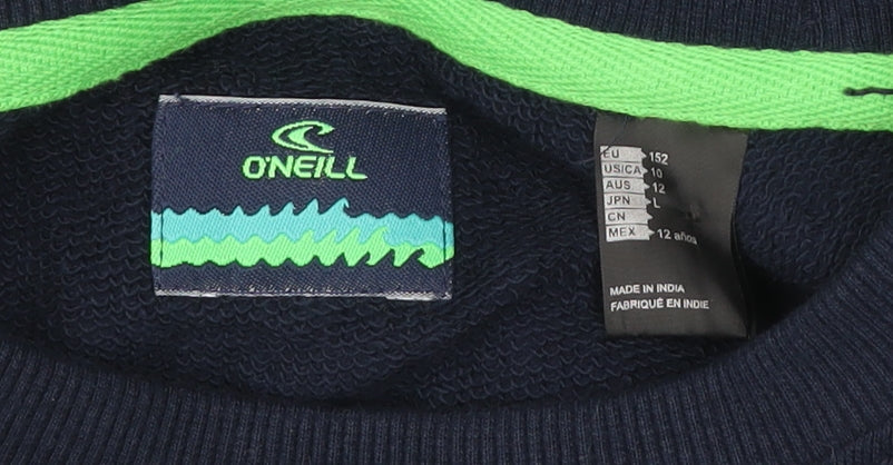 Additional view of O'Neill boys’ blue cotton crew neck graphic sweatshirt age 12 years
