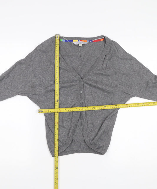 Womens UK Size 10 Fat Face Grey Cardigan Jumper