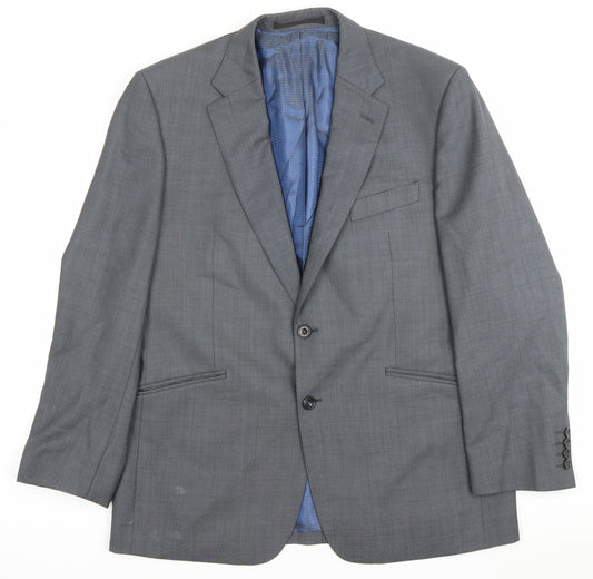 Marks and Spencer Women’s Grey Wool Suit Jacket Size 42 Regular Fit