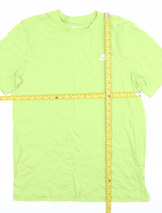 Nike Men's Green Crew Neck Short Sleeve Cotton T-Shirt M