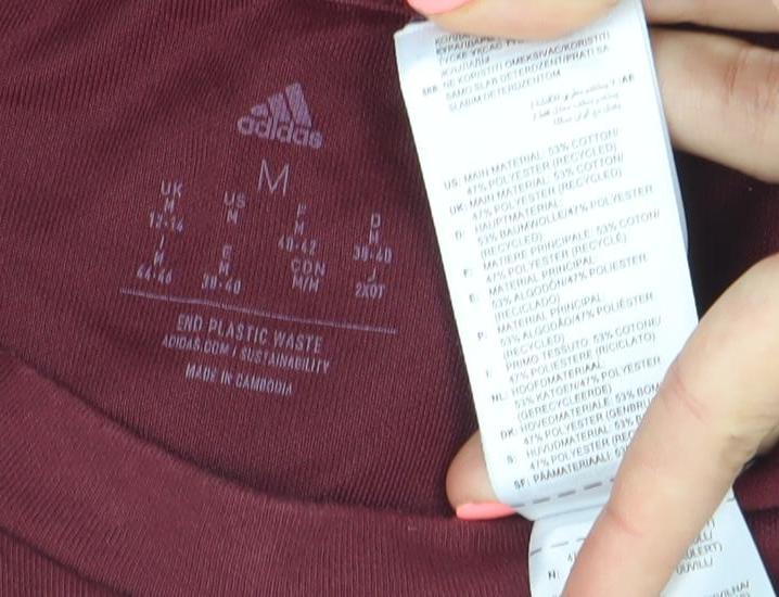 Adidas Women Red Cropped Tank Top Size M Activewear Gym Yoga