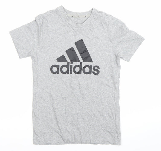 Boys UK Size 11-12 Years adidas Grey Basic T-Shirt