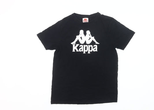 Womens UK Size S Kappa Black Basic T-Shirt