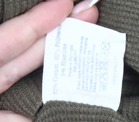 Jack Wills Mens XL Green Long Sleeve Crew Neck Cotton Blend T-Shirt