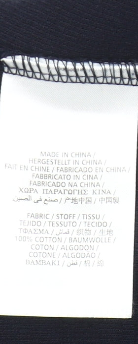 Gant Mens Blue Full Zip High Neck Cotton Jumper Size M