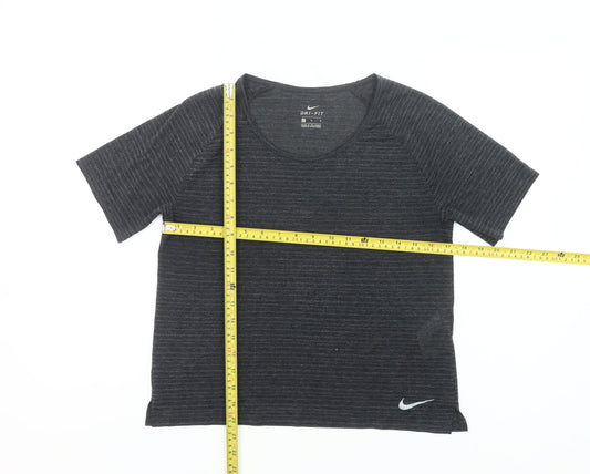 Nike Womens Grey Dri-Fit T-Shirt M Short Sleeve Gym Running Top