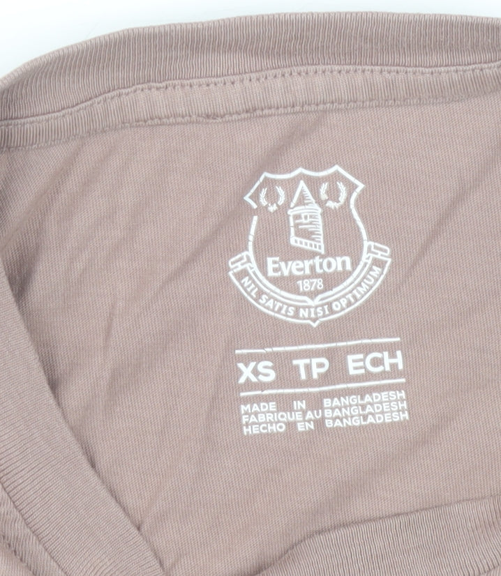 Everton Women Brown XS T-Shirt Short Sleeve Crew Neck Football Casual