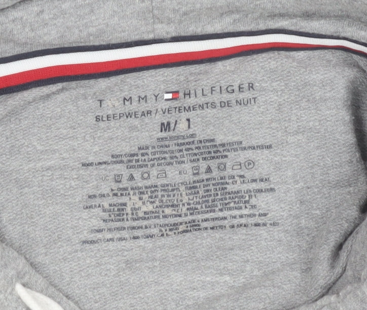 Tommy Hilfiger Men’s Grey Hoodie Pullover Medium Regular Fit