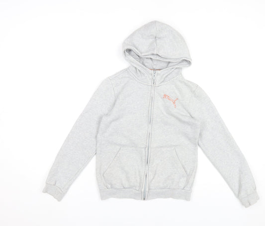 Boys UK Size 11-12 Years PUMA Grey Full Zip Hoodie