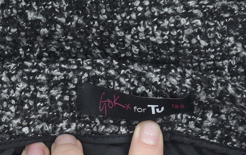 Gok Wan for Tu Women’s Black Tweed Skirt Size 12S Straight Pencil
