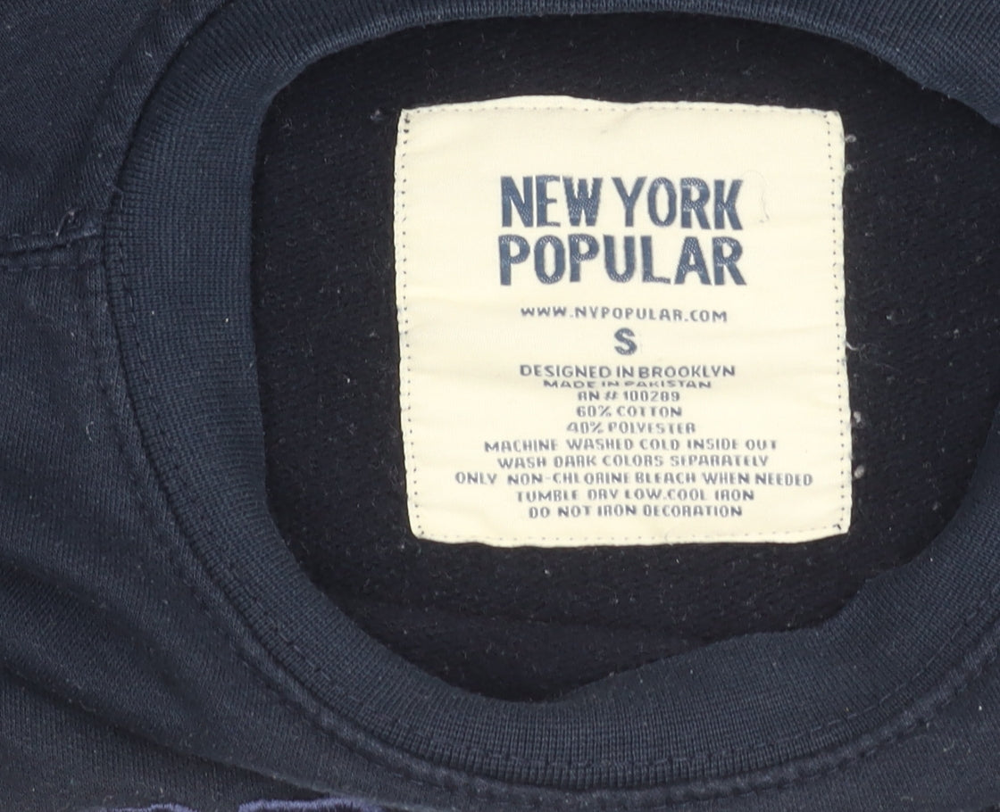 New York Popular Womens Black Small Pullover Sweatshirt Atlanta Logo