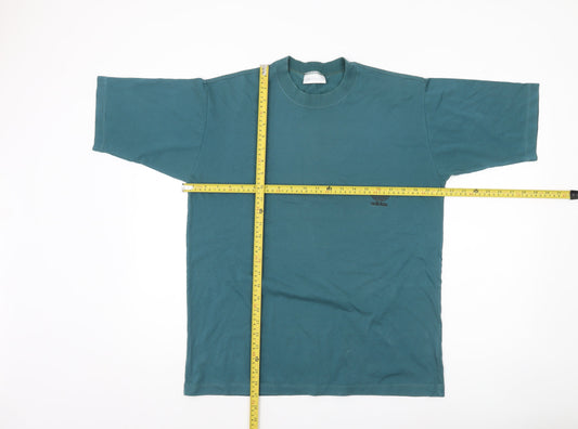 Adidas Men's Green Cotton Logo T-Shirt Size M Short Sleeve
