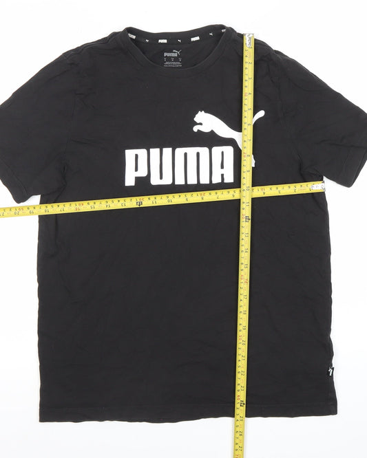 Puma Men's Black Medium Crew Neck Short Sleeve Logo T-Shirt