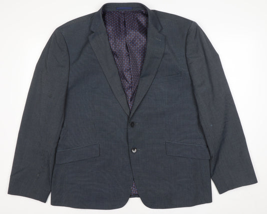 Skopes Mens Blue 46S Suit Jacket Notch Lapel Business Wedding