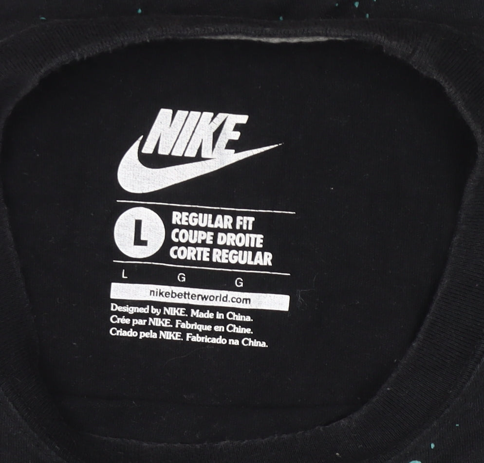 Nike Men's Black Large AF1 Graphic Print Regular Fit T-Shirt