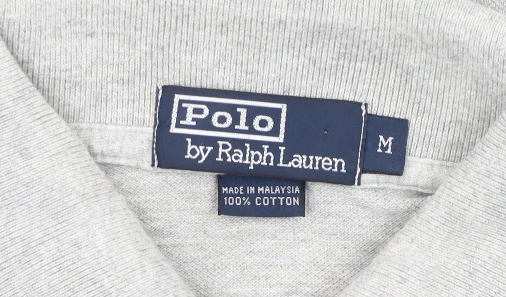 Ralph Lauren Men’s Grey Cotton Polo Shirt Size M Short Sleeve Classic