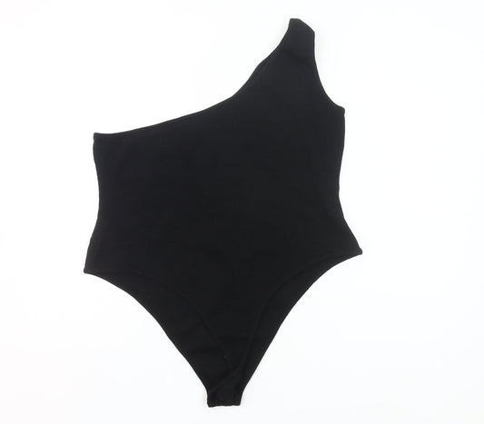 boohoo Womens Black One Shoulder Bodysuit Size 20 Plus