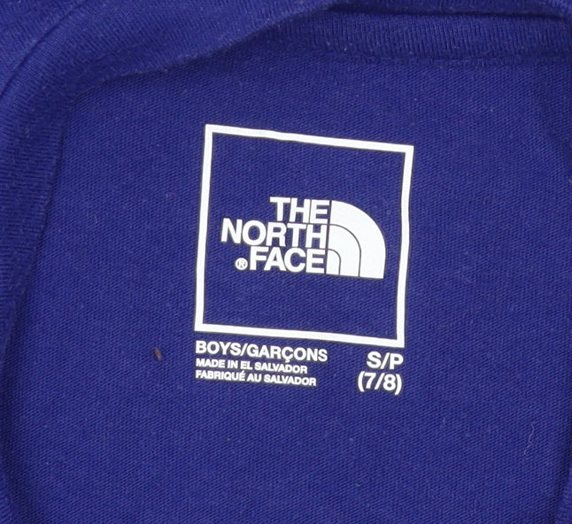 The North Face Boys Blue Logo T-Shirt 7-8 Yrs Regular Fit Short Sleeve