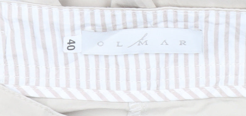 Olmar Women’s Beige Chino Trousers Size 12 Cotton Stretch Straight