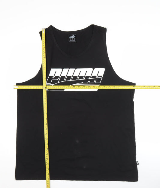 Puma Mens Black XL Tank Top Sleeveless Gym Logo Sportswear