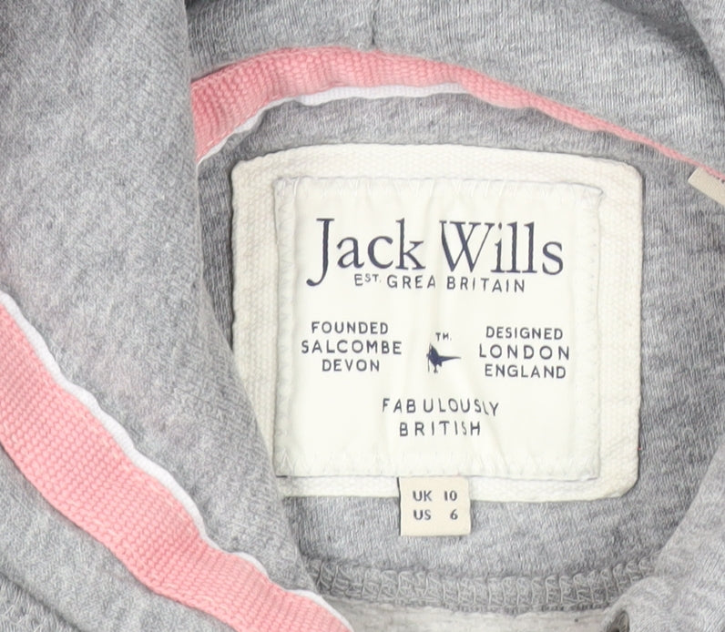 Womens UK Size 10 Jack Wills Grey Pullover Hoodie
