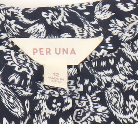 Marks and Spencer Women’s Blue Floral Tunic Blouse Size 12