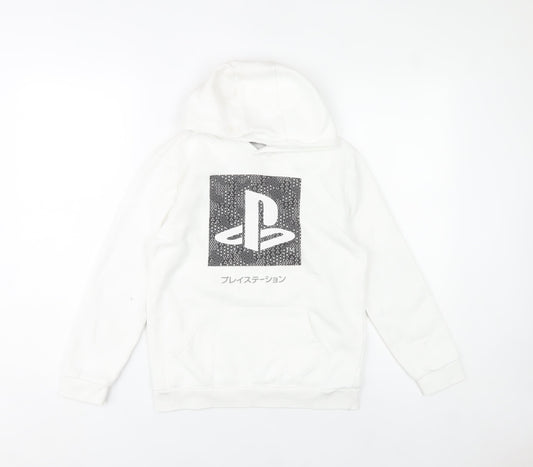 PlayStation Boys White Pullover Hoodie 10-11 Years Logo Graphic Gaming