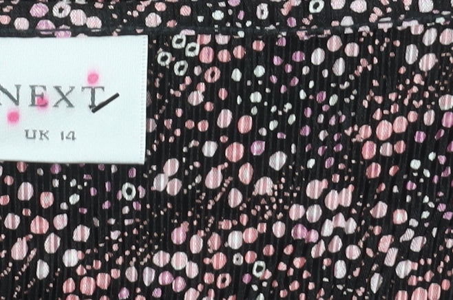 Next Womens Multicoloured Polka Dot Blouse Size 14 Boat Neck 3/4 Sleeve