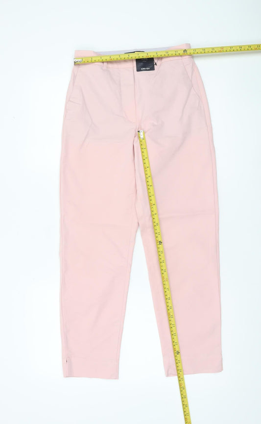 Marks and Spencer Women Pink Chino Trousers Size 6 Slim Fit Workwear