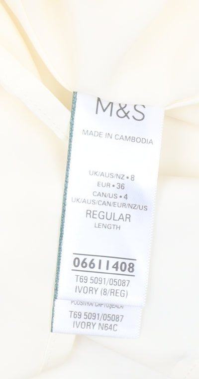 Marks and Spencer Women’s Ivory Size 8 Short Sleeve Shift Dress