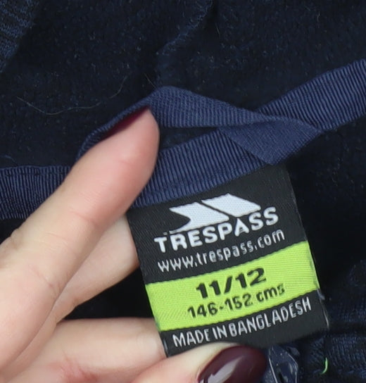 Trespass Boys Blue Full Zip Hooded Hoodie Fleece Jacket Age 11 Years 146cm